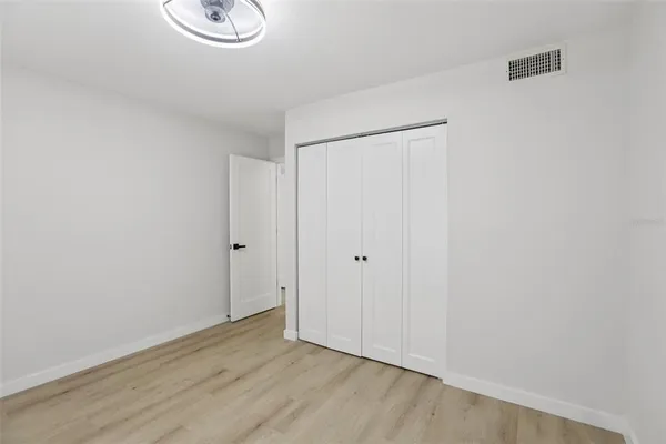 a view of small space with wooden floor