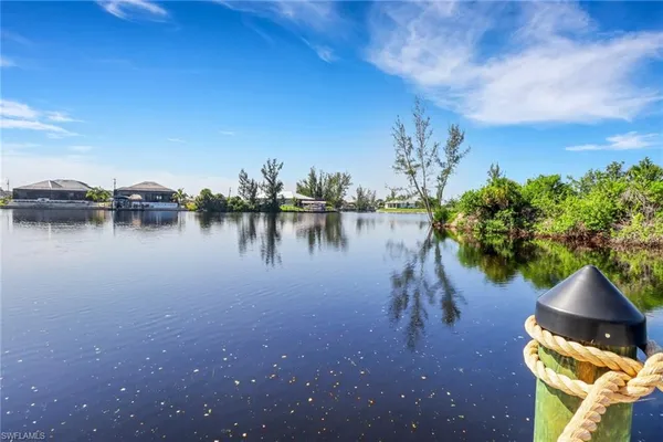 a view of a lake with outside space