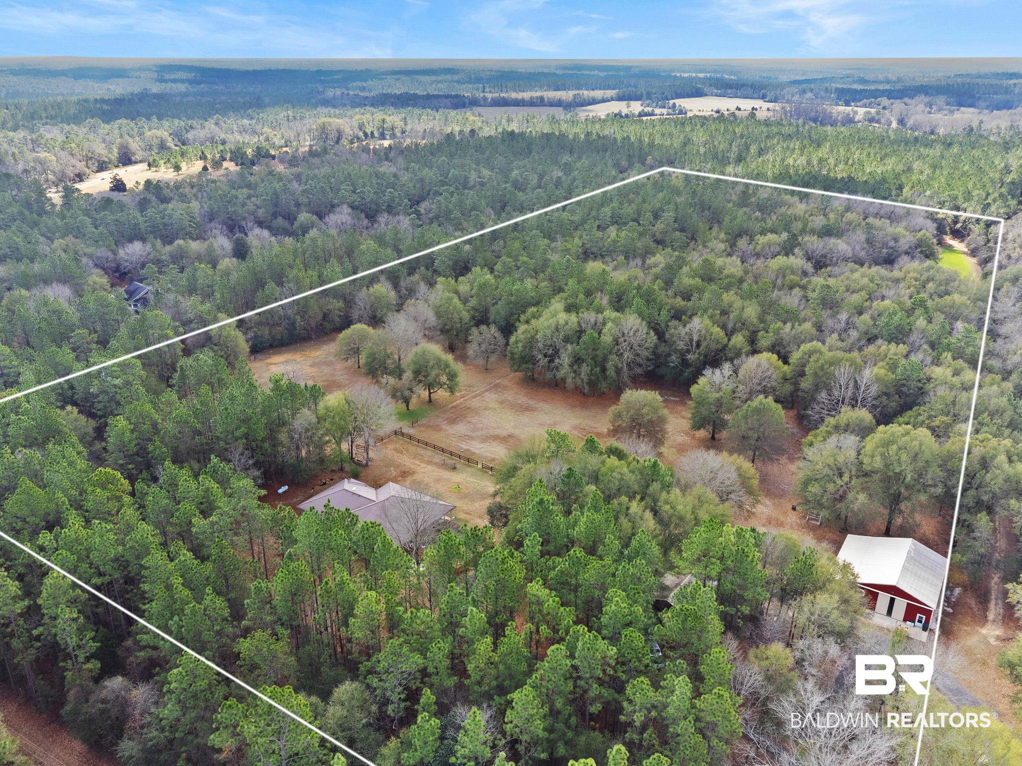 24250 Hack Road Bay Minette, AL 36507 - Photo 76 of 88 View of property location featuring a forest and property boundaries highlighted