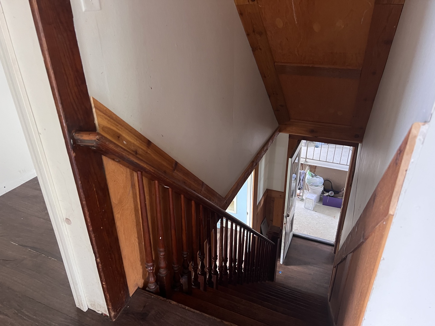 226 South Main Street Rankin, IL 60960 - Photo 17 of 29 a view of staircase with railing and white walls
