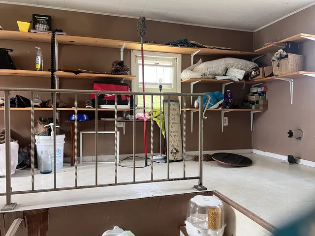 a view of storage and utility room