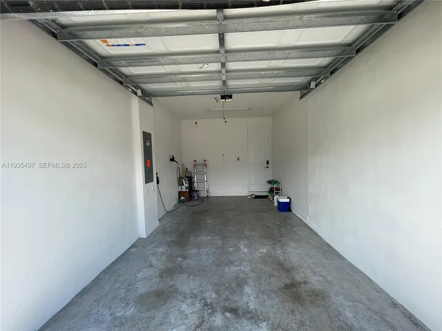 a view of a garage