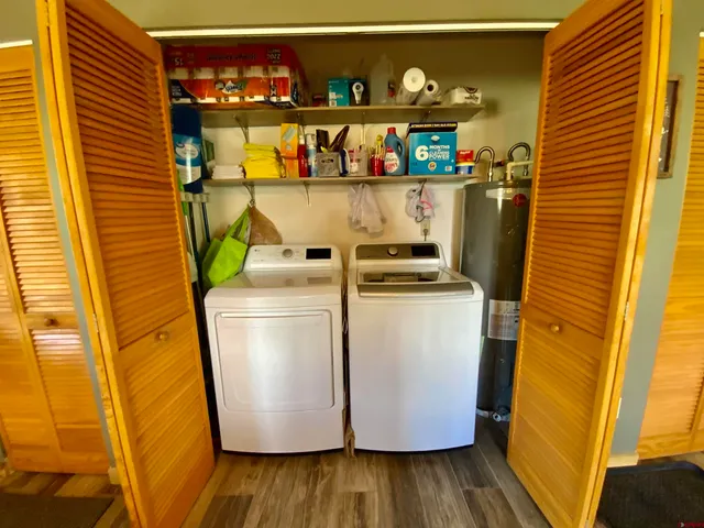 a room with washer and dryer