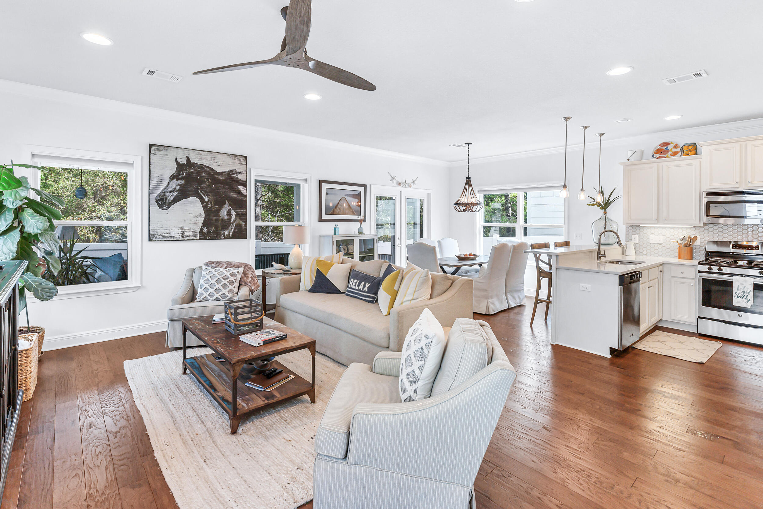 136 Grayling Way Inlet Beach, FL 32461 - Photo 3 of 22 a living room with furniture fireplace and a large window