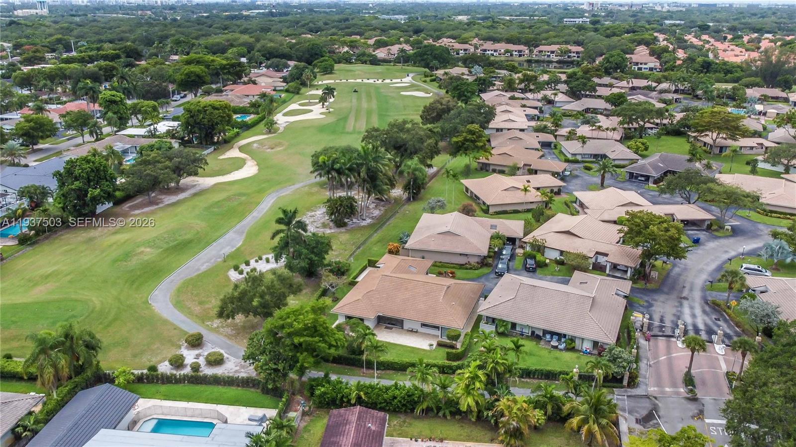 3650 North 36th Avenue, Unit 2 Hollywood, FL 33021 - Photo 49 of 52 an aerial view of residential houses with outdoor space and river