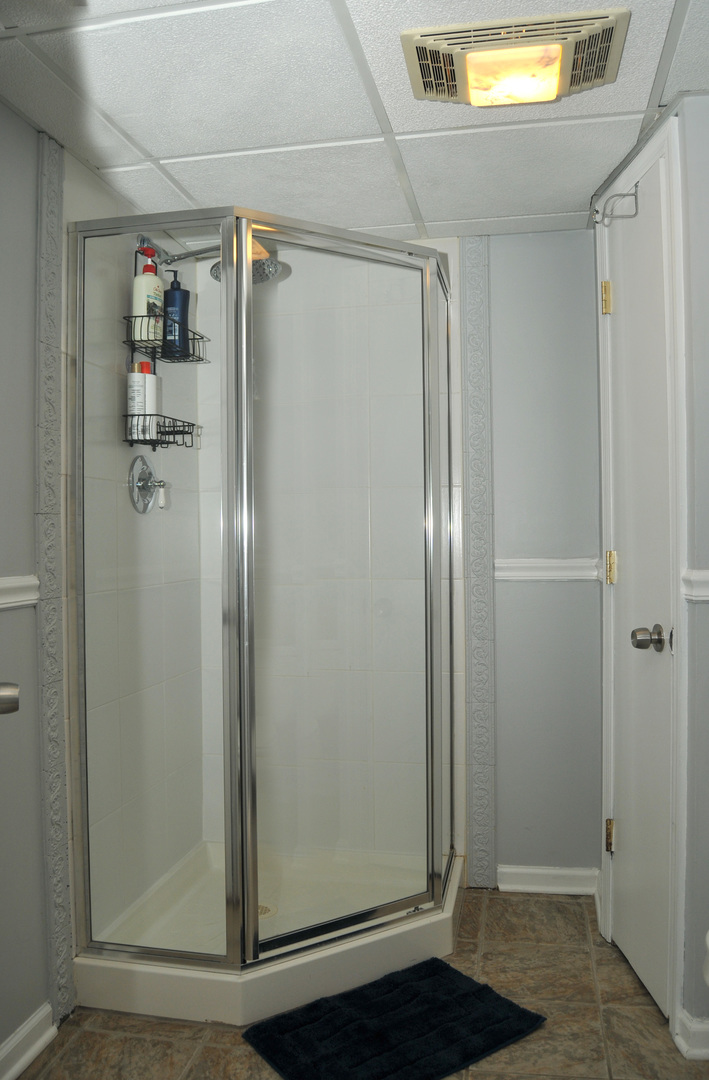 4417 Arthur Avenue Brookfield, IL 60513 - Photo 15 of 19 a bathroom with a glass shower door