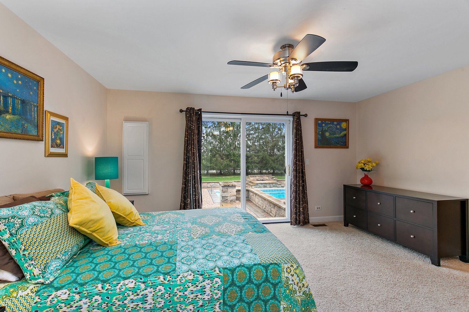 39W343 Hogan Hill Elgin, IL 60124 - Photo 20 of 48 a bedroom with a bed and a chandelier