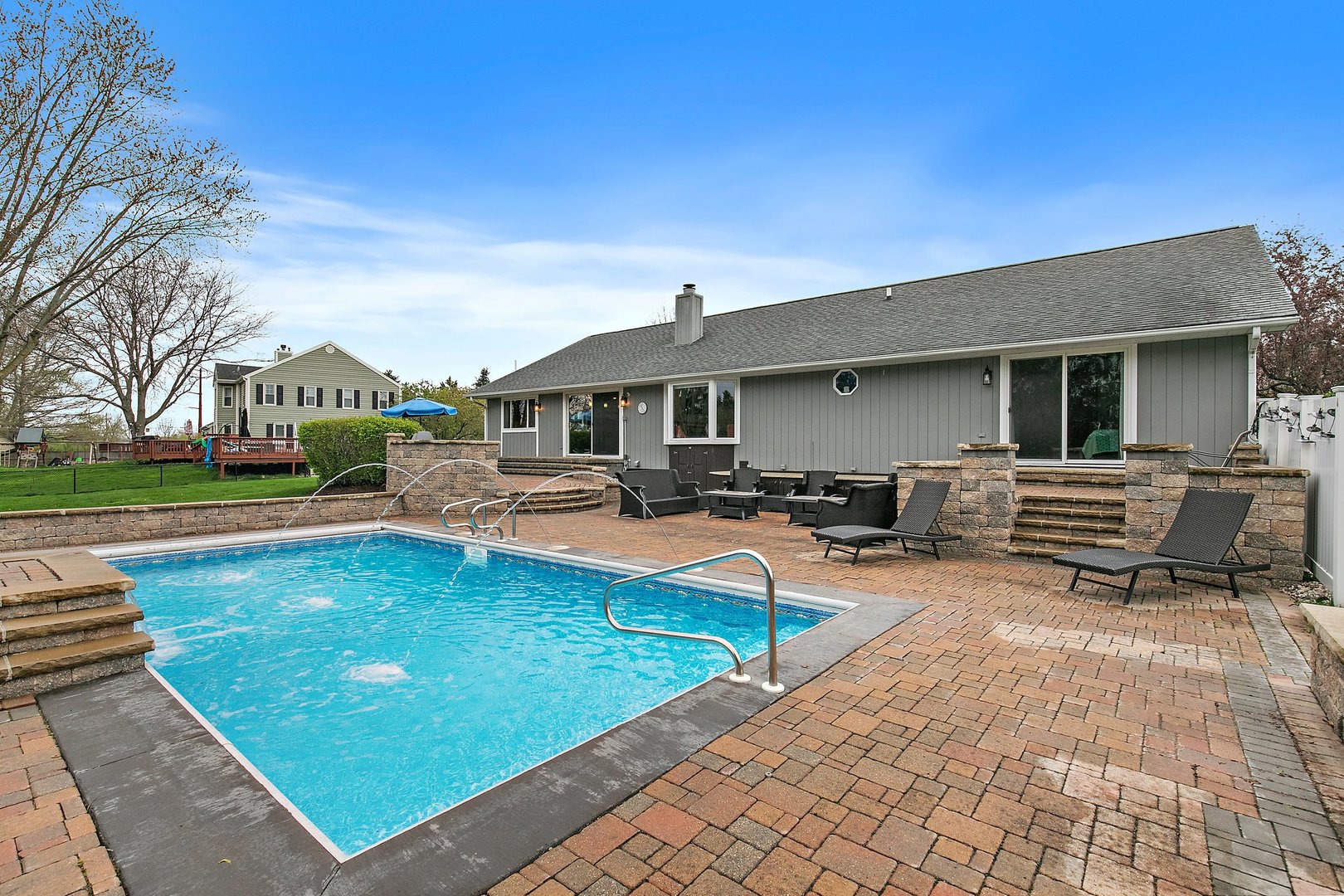 39W343 Hogan Hill Elgin, IL 60124 - Photo 37 of 48 a view of a house with swimming pool and sitting area