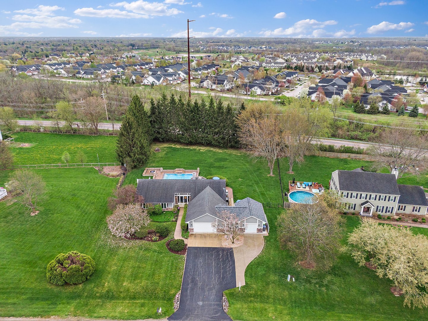 39W343 Hogan Hill Elgin, IL 60124 - Photo 42 of 48 an aerial view of a house with garden space lake view and mountain view in back