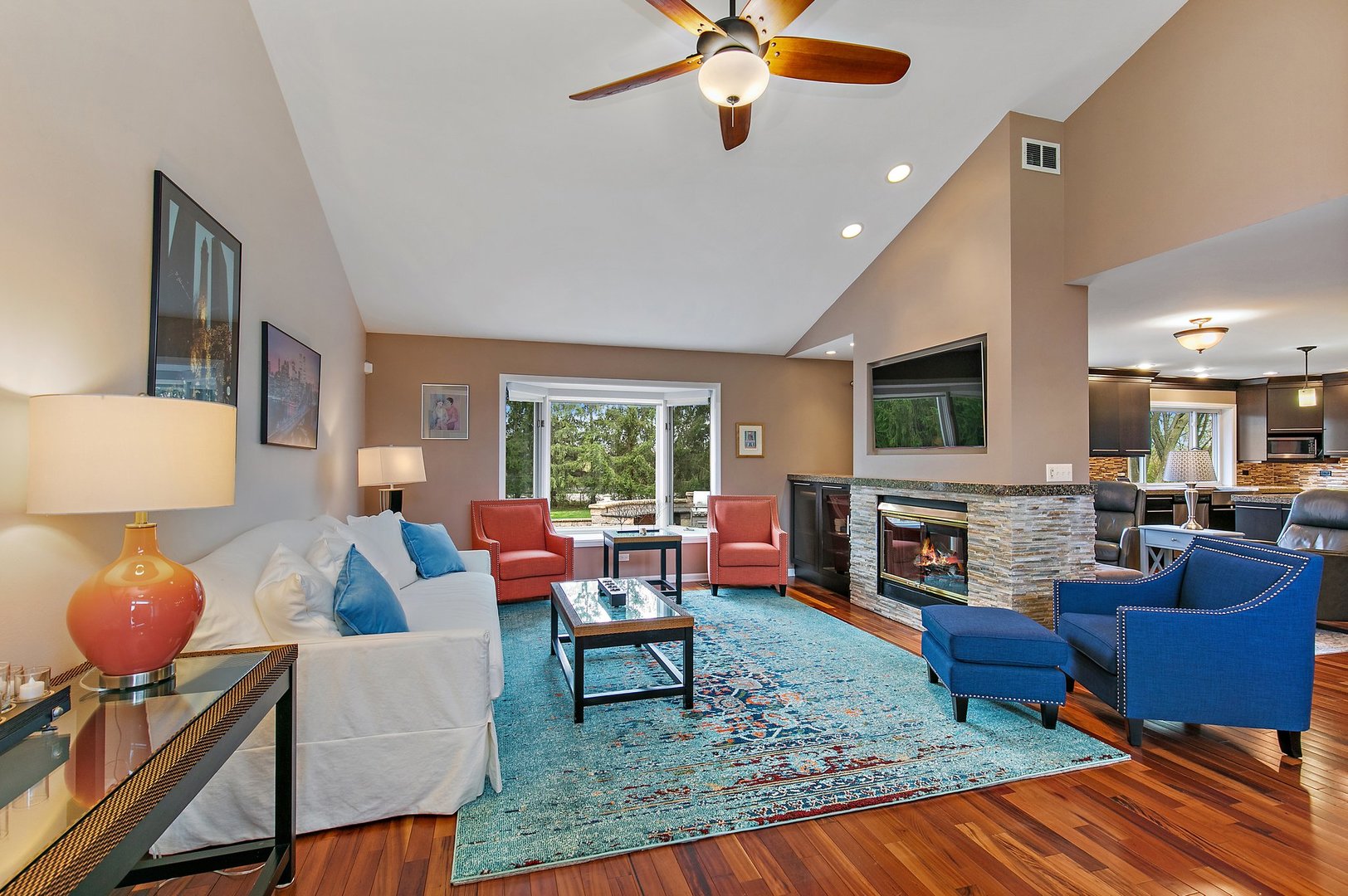 39W343 Hogan Hill Elgin, IL 60124 - Photo 5 of 48 a living room with furniture and a fireplace