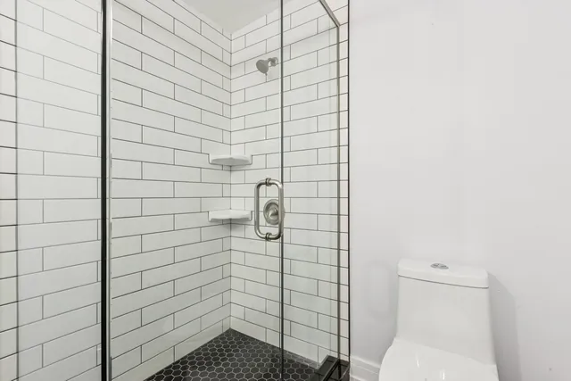 a bathroom with a shower