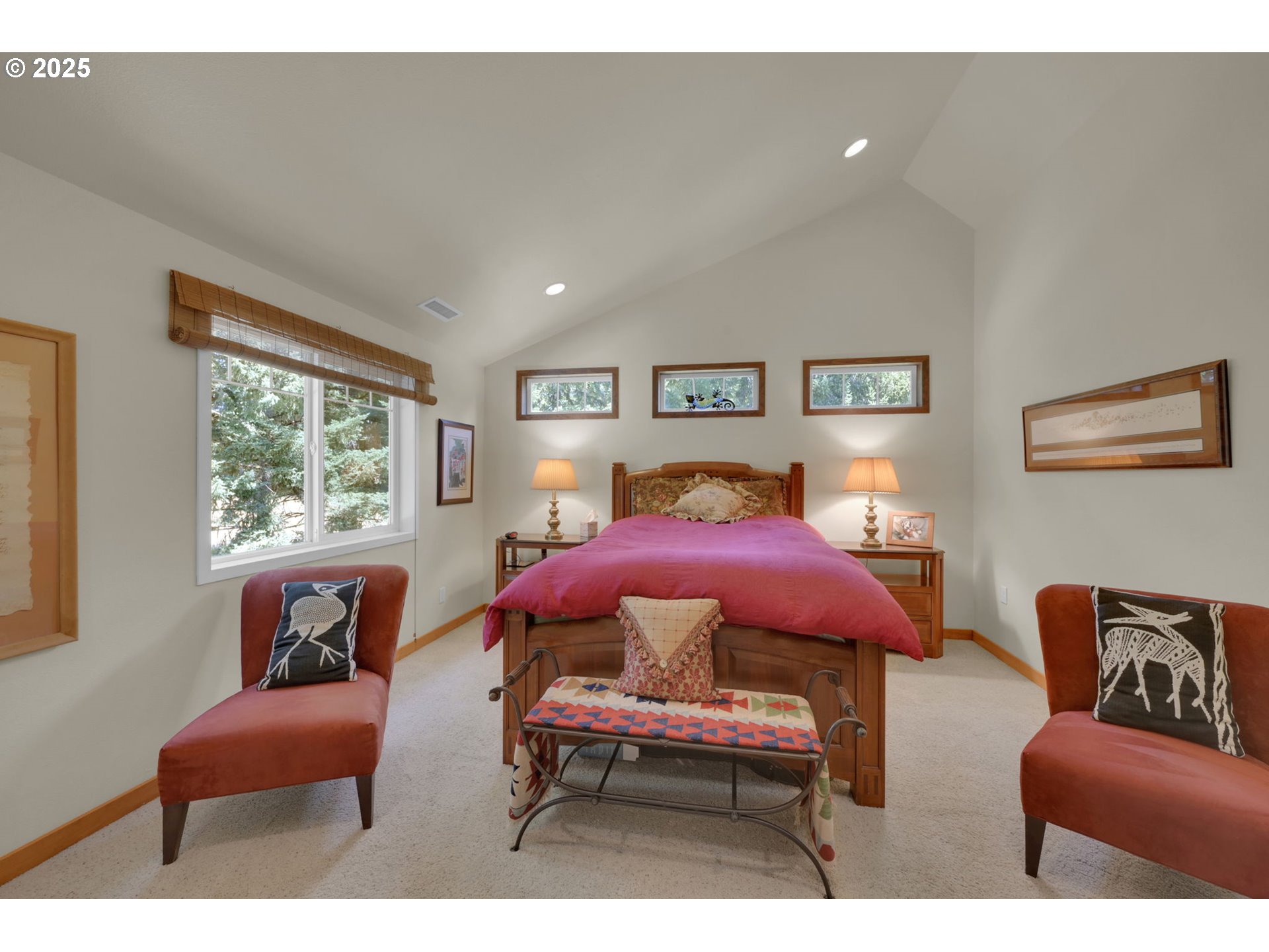 23859 Suttle Road Veneta, OR 97487 - Photo 18 of 46 a bedroom with furniture and a large window