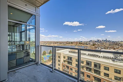a view of a city from a balcony