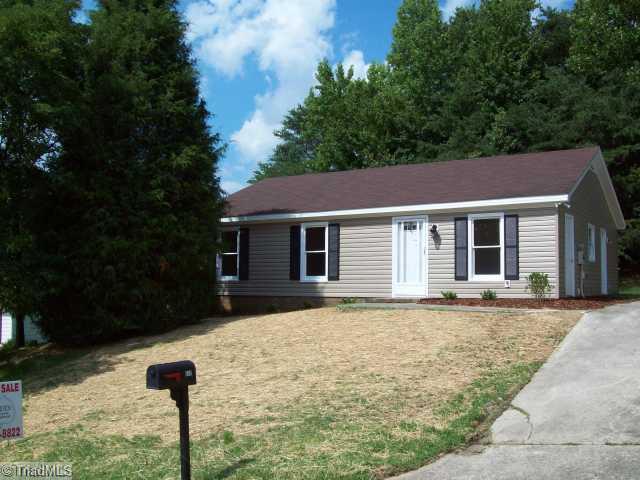 532 Apple Ridge Road Greensboro, NC 27406 - Photo 1 of 8 Exterior Front. New vinyl siding, exterior paint, and landscaping.