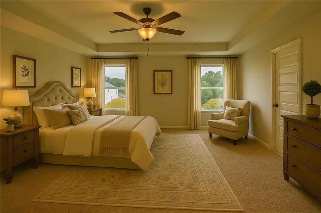 207 Sage Street Commerce, GA 30529 - Photo 13 of 15 a spacious bedroom with a bed and a couch