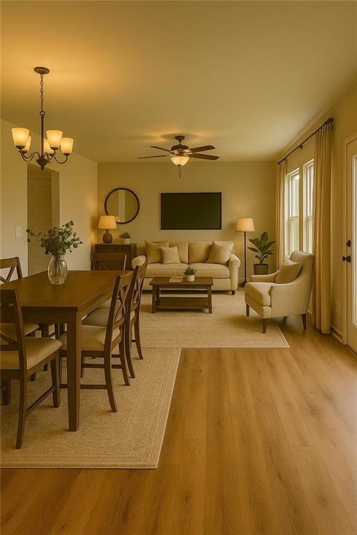207 Sage Street Commerce, GA 30529 - Photo 9 of 15 a living room with couches and kitchen view with wooden floor