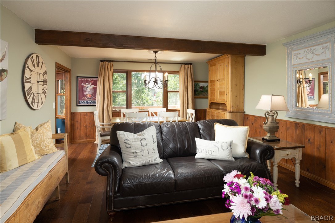 841 Golf Course Road Lake Arrowhead, CA 92352 - Photo 9 of 43 a living room with furniture and a large window