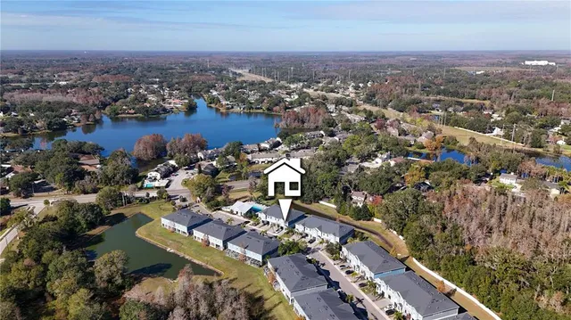 an aerial view of a city with lots of residential buildings