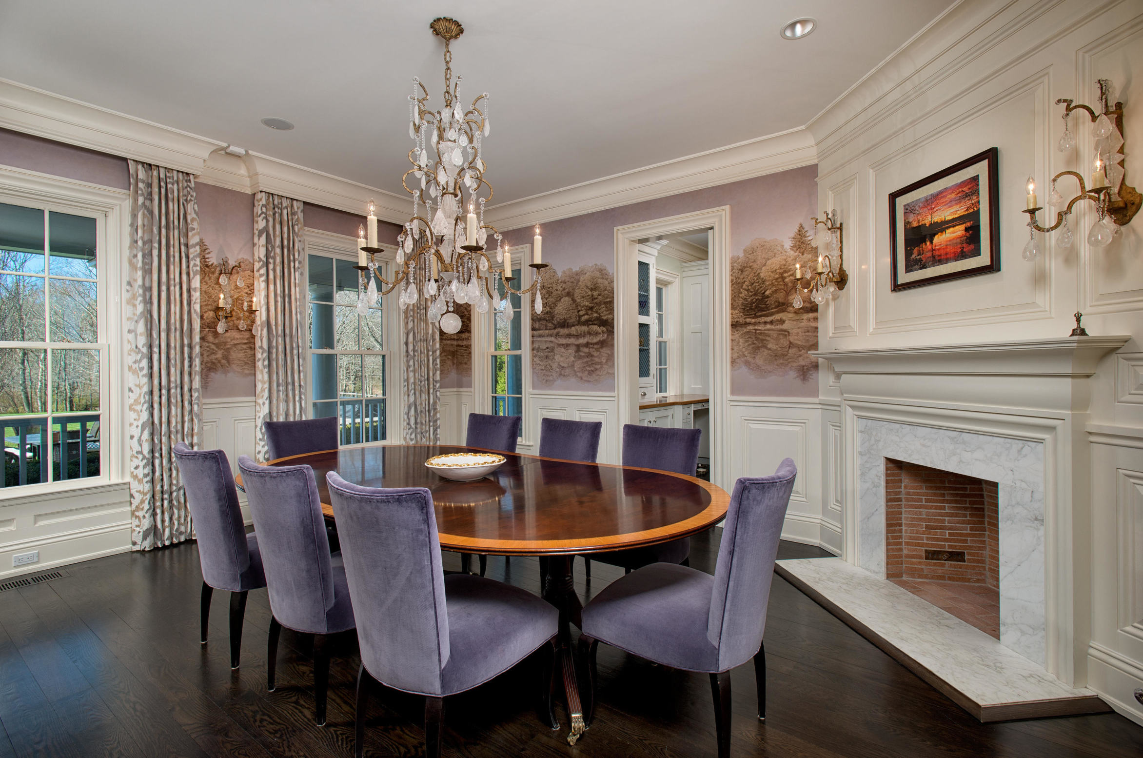 1480 Ponus Ridge Road New Canaan, CT 06840 - Photo 5 of 22 a view of a dining room with furniture window and wooden floor