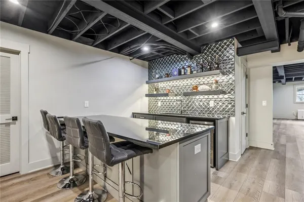 a kitchen with a stove and a microwave