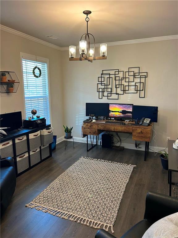 5860 Stargazer Way Cumming, GA 30028 - Photo 8 of 36 a living room with furniture a piano and a chandelier