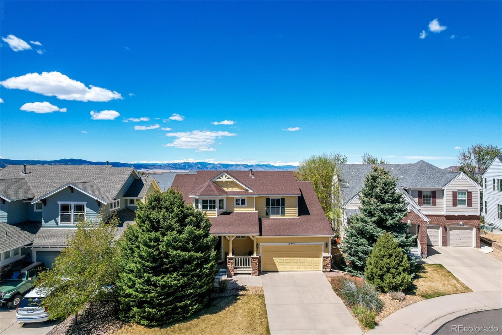 3343 Fantasy Place Castle Rock, CO 80109 - Photo 37 of 50 a aerial view of a house with swimming pool