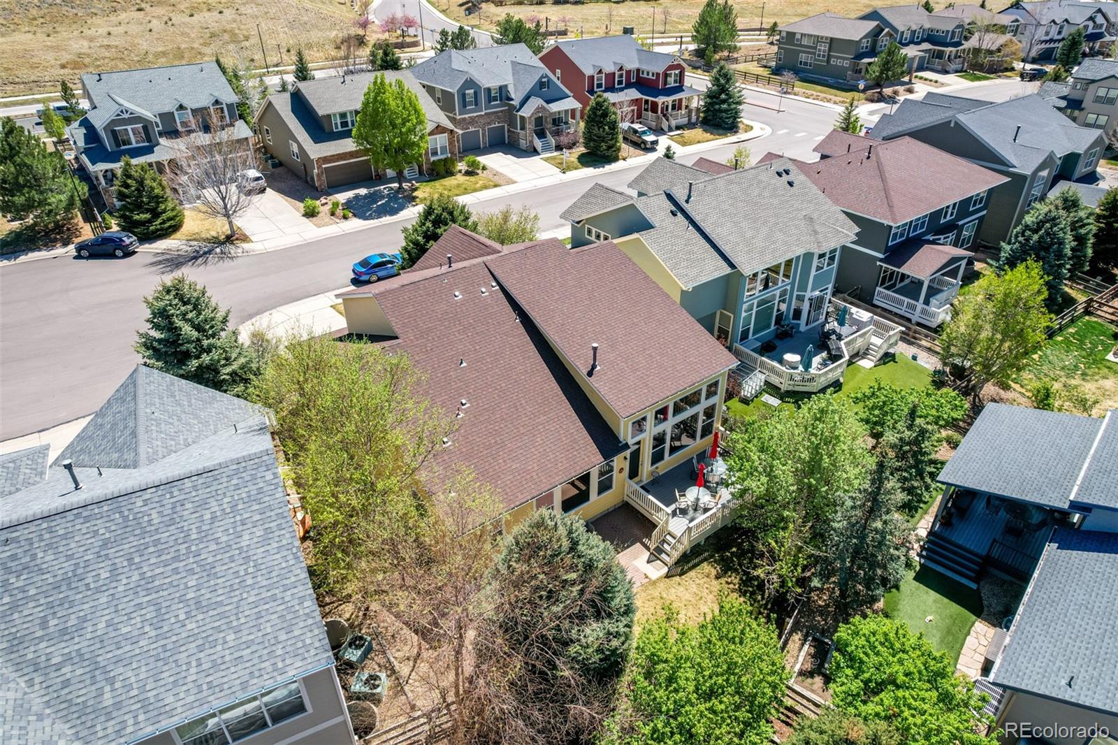 3343 Fantasy Place Castle Rock, CO 80109 - Photo 46 of 50 an aerial view of residential houses with outdoor space