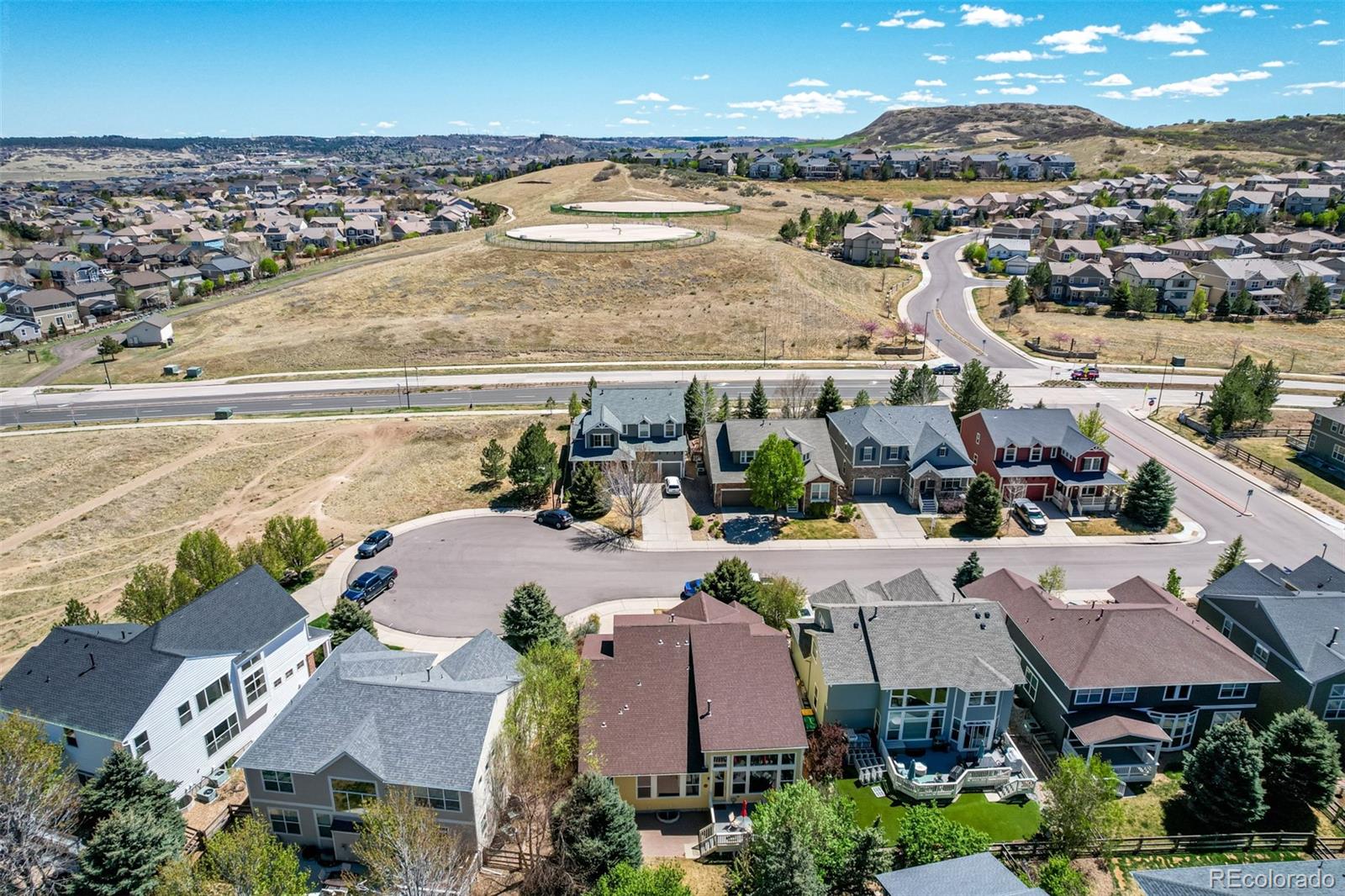 3343 Fantasy Place Castle Rock, CO 80109 - Photo 47 of 50 an aerial view of residential houses with outdoor space