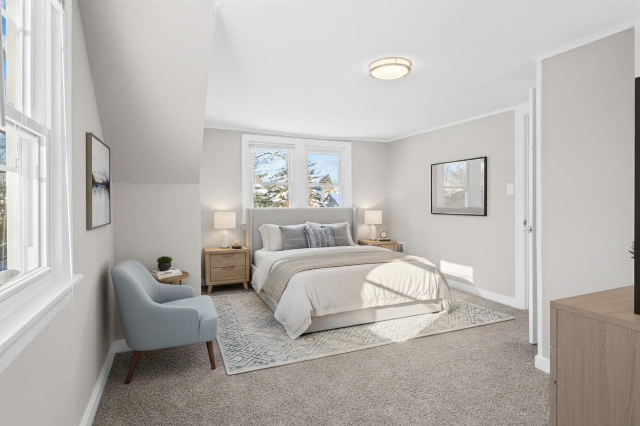 5604 South Madison Avenue Countryside, IL 60525 - Photo 21 of 38 a spacious bedroom with a bed and a couch