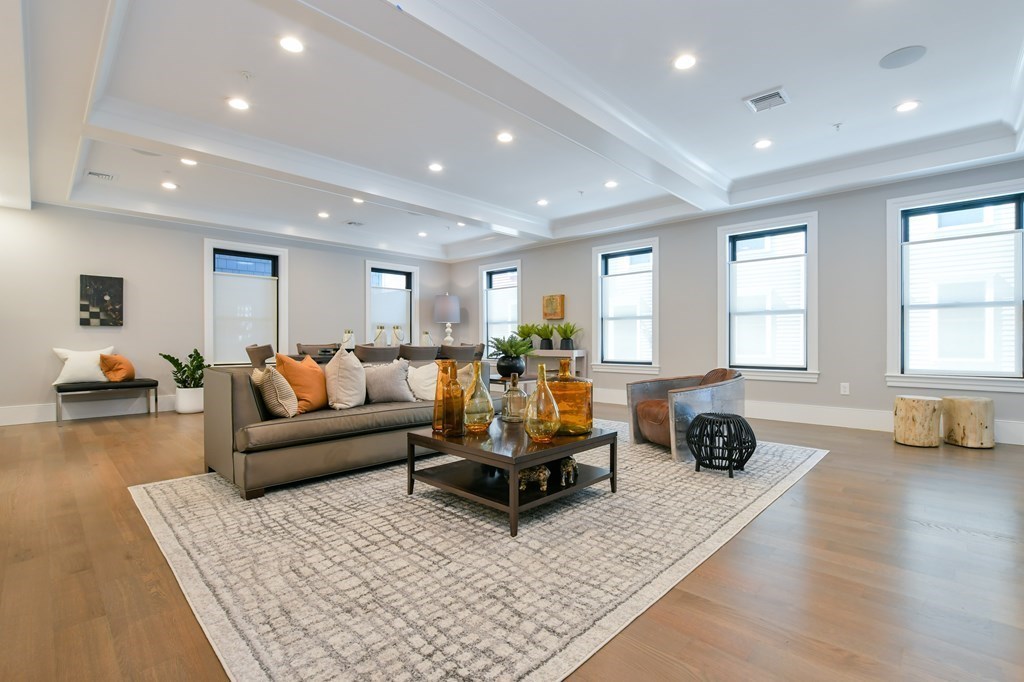 a living room with furniture and a couch
