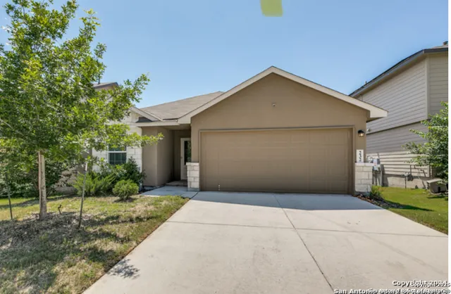 a view of backyard of house