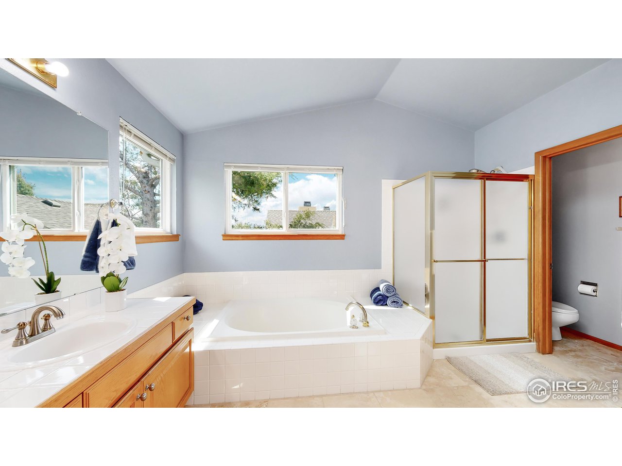 9951 South Spring Hill Place Highlands Ranch, CO 80129 - Photo 16 of 40 a bathroom with a tub a sink and a window