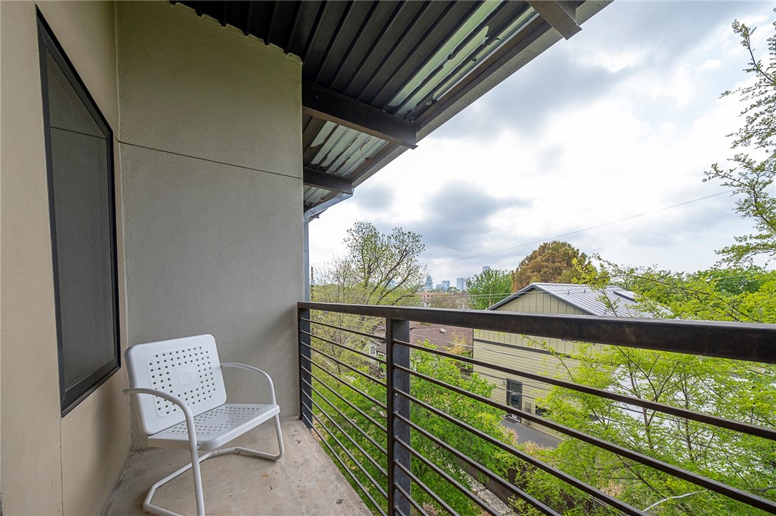 1603 Enfield Road, Unit 306 Austin, TX 78703 - Photo 8 of 16 Very Private, Peaceful and Quiet Covered Balcony with Downtown Views. This unit does not Face Enfield Road.