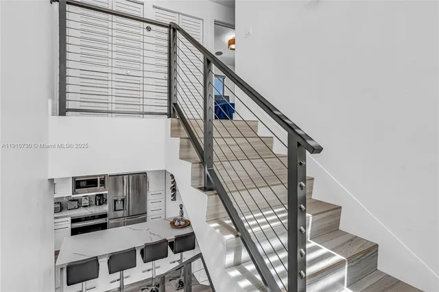 a view of entryway and workspace