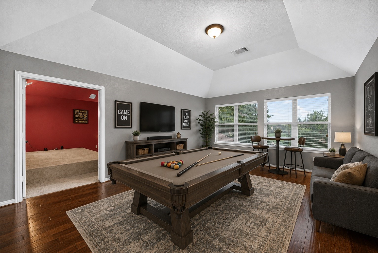 7930 Summer Night Lane Rosenberg, TX 77469 - Photo 30 of 48 Virtually staged game room showcasing a spacious and versatile entertainment area