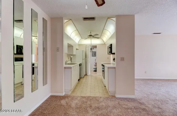 hallway view with living room