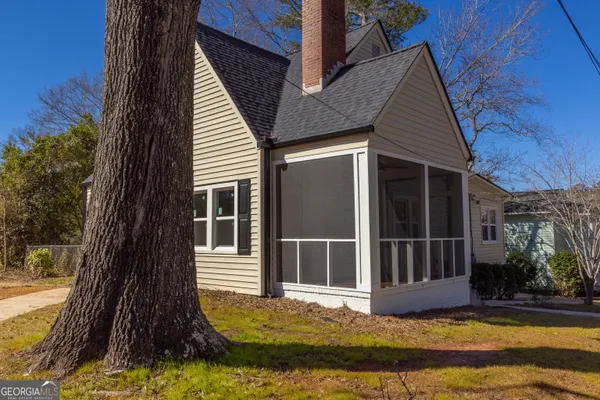 front view of a house with a outdoor space