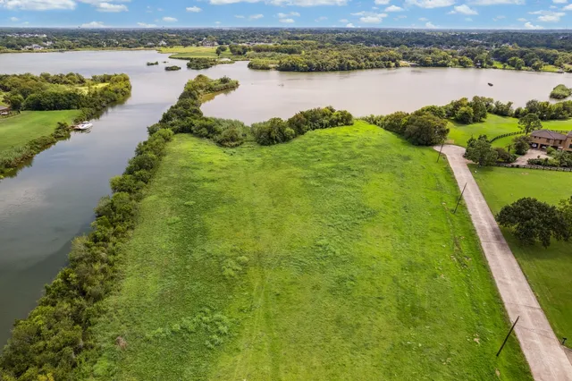 a view of a lake with a city view