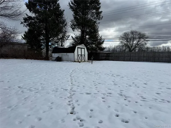a street view covered with snow