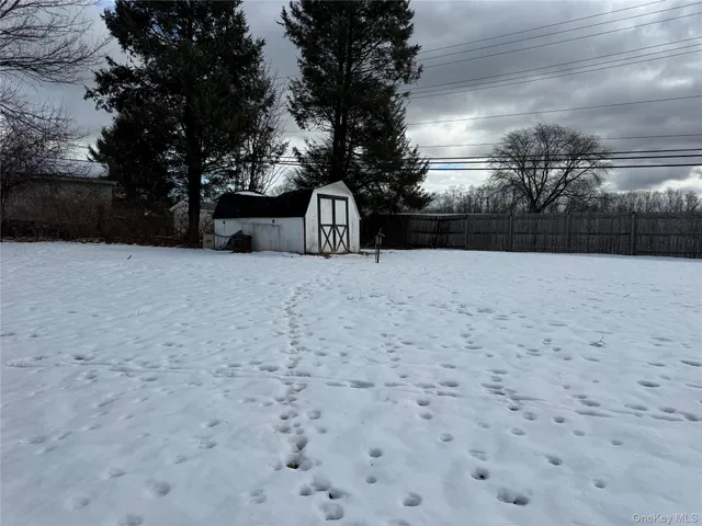 a street view covered with snow