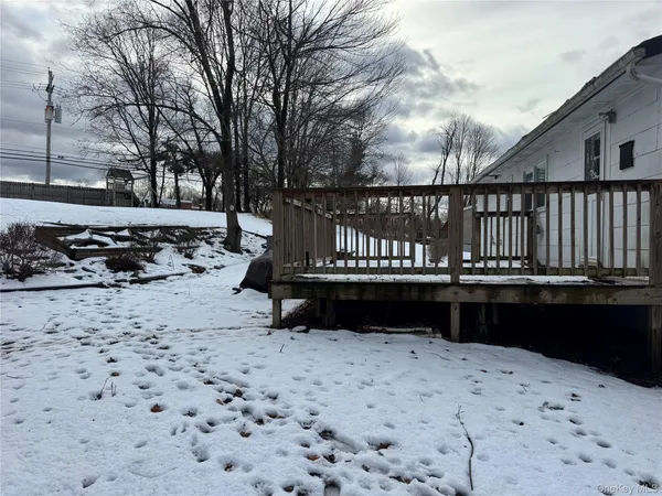 a view of a terrace with a bench