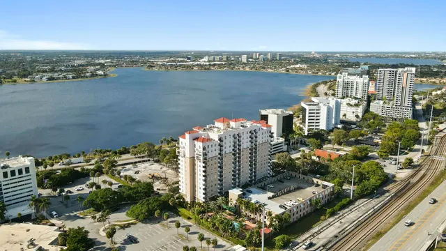 a view of a city with ocean view