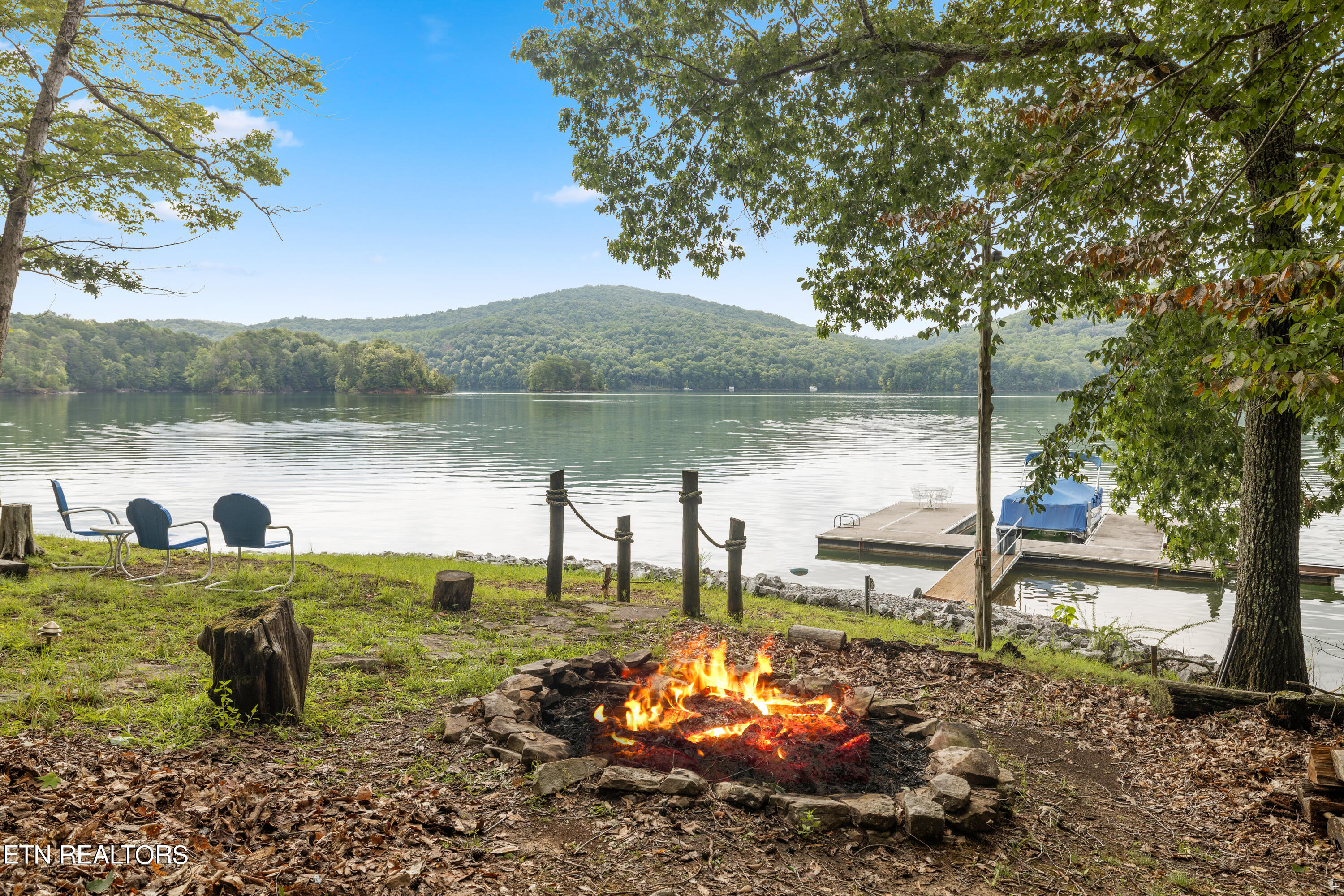 Fire pit by the dock