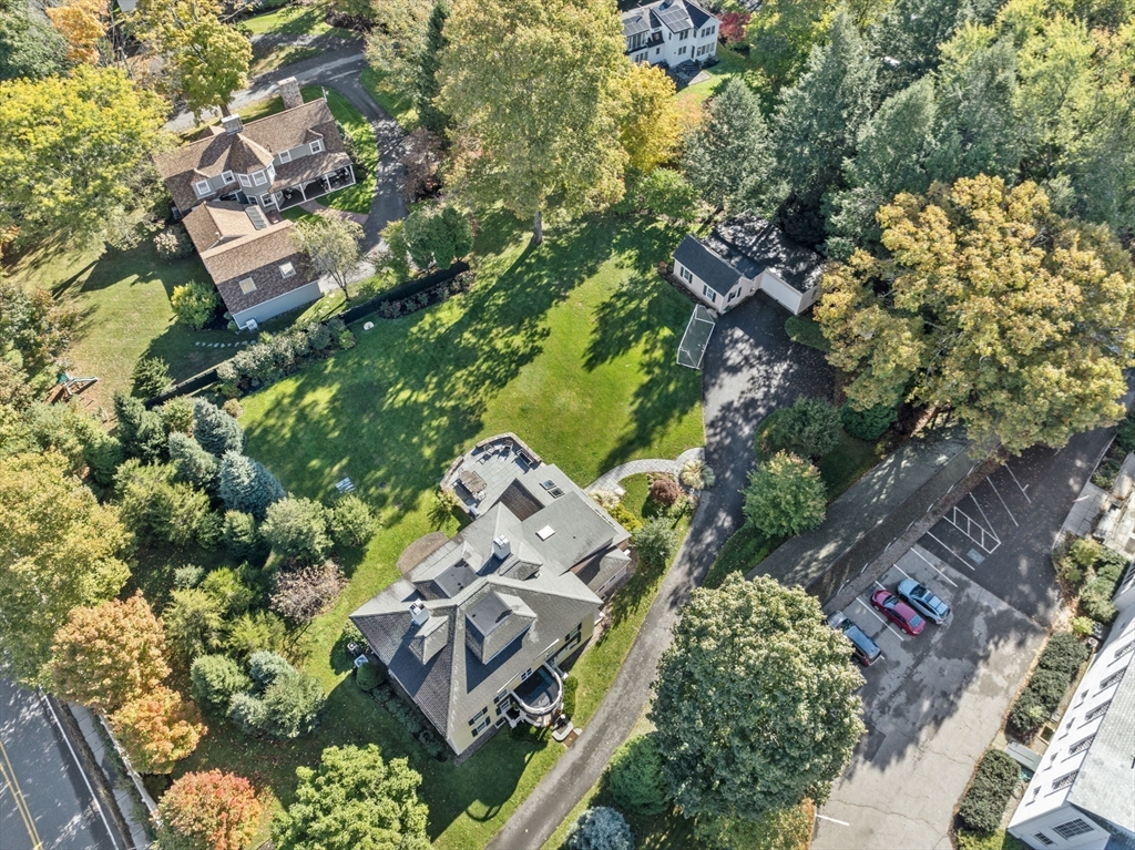 221 Boston Post Road Wayland, MA 01778 - Photo 36 of 37 an aerial view of a house with a yard and garden