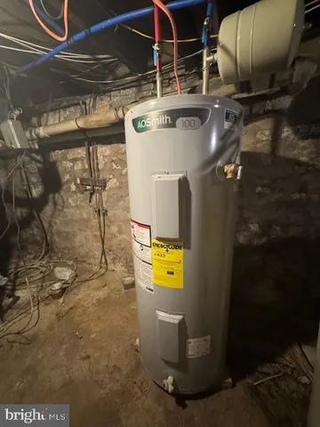a close view of water heater room