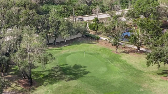 a view of a lake with a city