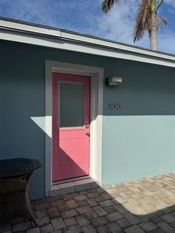 a view of a wooden door
