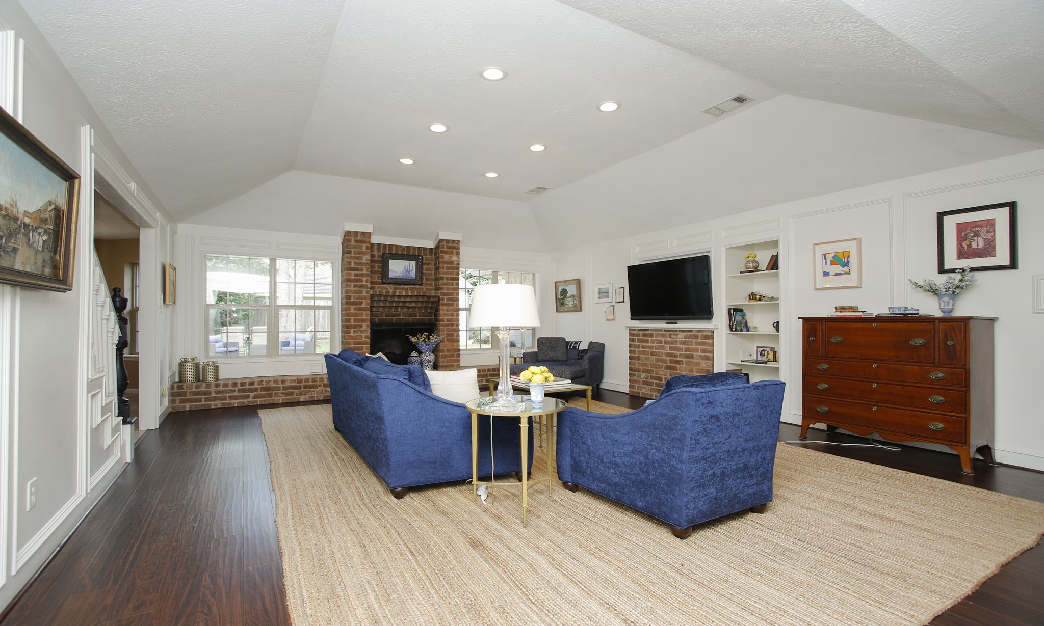 9546 Enstone Circle Spring, TX 77379 - Photo 7 of 44 Den with the gas log fireplace as the focal point.