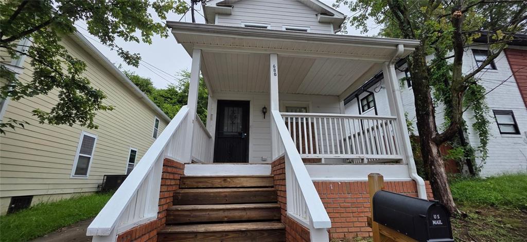 a view of a house with a deck