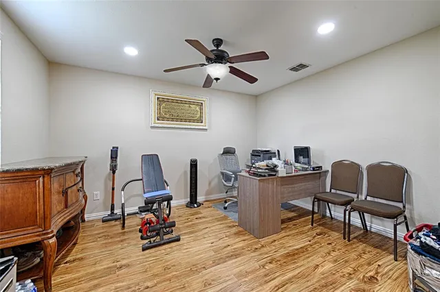 a work room with furniture